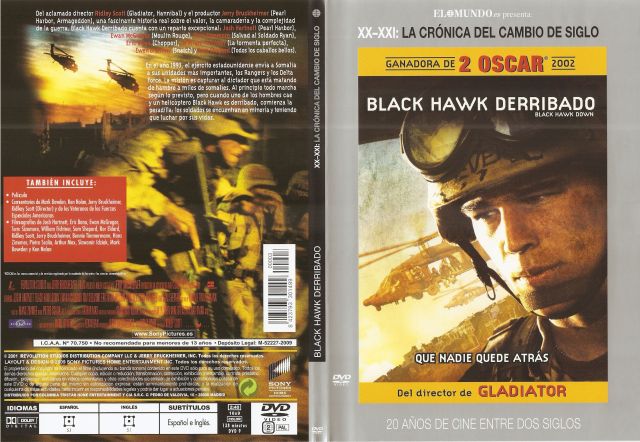 Black Hawk Derribado 20 Anos De Cine Entre Dos Siglos Por Teletubbie - dvd