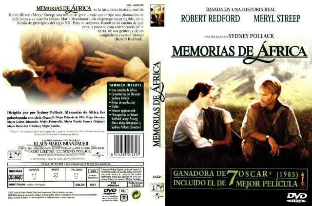 Memorias De Africa Por Frances - dvd