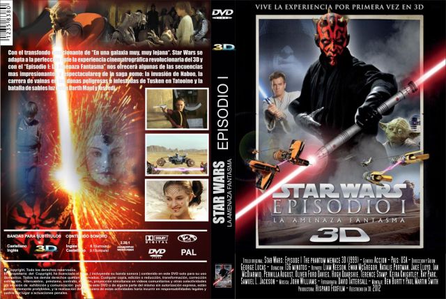 Star Wars Episodio I La Amenaza Fantasma 3d 2012 Custom Por Jonander1 - dvd